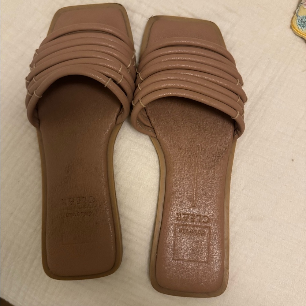 Women's Tan Slide Sandals